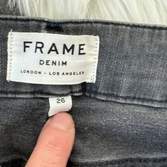Frame Le Crop Mini Boot Grey Cropped Jeans Sz 26 - Picture 6 of 11